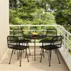 Image de vidaXL Ensemble à manger de jardin 5 pcs Noir Résine tressée