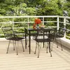 Image de vidaXL Ensemble à manger de jardin 5 pcs Noir Résine tressée