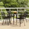 Image de vidaXL Ensemble à manger de jardin 5 pcs Noir Résine tressée