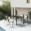 Image de vidaXL Ensemble à manger de jardin coussins 5pcs Noir Résine tressée