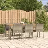 Image de vidaXL Ensemble à manger jardin et coussins 7 pcs gris rotin
