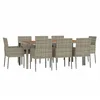 Image de vidaXL Ensemble à Manger de Jardin 9 pcs Coussins Gris résine tressée, Ensemble de Salle à Manger, Ensemble de Salle à Manger d'extérieur, Ensemble de mobilier d'extérieur