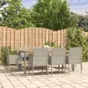 Image de vidaXL Ensemble à manger de jardin 9 pcs coussins gris résine tressée