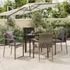 Image de vidaXL Ensemble à manger de jardin coussins 5 pcs noir et gris
