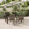 Image de vidaXL Ensemble à manger de jardin coussins 5 pcs noir et gris