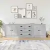 Image de vidaXL Buffets 3 pcs gris béton bois d'ingénierie