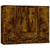 Image de vidaXL Buffets 3 pcs chêne fumé Bois d'ingénierie, Armoire, Armoire de Rangement, Buffet Haut, Armoire latérale, Armoire Haute, Armoire Console