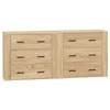 Image de vidaXL Buffets 2 pcs, Meubles de Rangement avec Tiroir, Armoires de Rangement, Organisateur Salon Intérieur, Moderne, Chêne Sonoma Bois d'Ingénierie