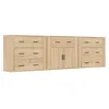 Image de vidaXL Buffets 3 pcs, Meubles de Rangement avec Tiroir, Armoires de Rangement, Organisateur Salon Intérieur, Moderne, Chêne Sonoma Bois d'Ingénierie