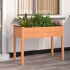 Image de vidaXL Jardinière avec doublure marron 118x59x76 cm bois massif sapin