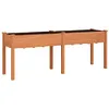 Image de vidaXL Jardinière avec Doublure Marron 203x53x76 cm Bois Massif Sapin, lit surélevé, Pot de Fleurs, Support de jardinière, bac à Fleurs, Pot de Jardin
