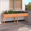 Image de vidaXL Jardinière avec doublure marron 203x53x76 cm bois massif sapin