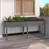 Image de vidaXL Jardinière avec doublure gris 203x53x76 cm bois massif de sapin