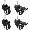 Image de vidaXL Roues pour jardinière 4 pcs noir 8x3,5x8 cm fer, roue, roue pour bac à fleurs, glissière pour pot de fleurs, roue coulissante