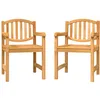 Image de vidaXL Chaises de Jardin Lot de 2 58x59x88 cm Bois de Teck Solide, siège de Jardin, Chaise de Patio, Chaise de Balcon, Chaise d'extérieur