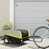 Image de vidaXL Remorque de vélo noir et jaune 45 kg fer