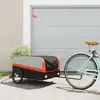 Image de vidaXL Remorque de vélo noir et orange 45 kg fer