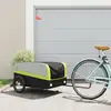 Image de vidaXL Remorque de vélo noir et vert 45 kg fer