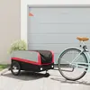 Image de vidaXL Remorque de vélo noir et rouge 45 kg fer