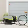 Image de vidaXL Remorque de vélo noir et vert 45 kg fer