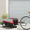 Image de vidaXL Remorque de vélo noir et rouge 45 kg fer