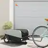 Image de vidaXL Remorque de vélo noir et gris 45 kg fer
