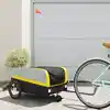 Image de vidaXL Remorque de vélo noir et jaune 45 kg fer