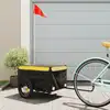Image de vidaXL Remorque de vélo noir et jaune 30 kg fer
