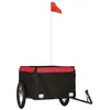 Image de vidaXL Remorque de vélo Noir et Rouge 45 kg Fer