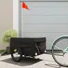 Image de vidaXL Remorque de vélo noir 45 kg fer