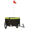 Image de vidaXL Remorque de vélo Noir et Vert 45 kg Fer