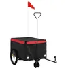 Image de vidaXL Remorque de vélo Noir et Rouge 30 kg Fer