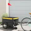 Image de vidaXL Remorque de vélo noir et jaune 30 kg fer