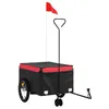 Image de vidaXL Remorque de vélo Noir et Rouge 45 kg Fer