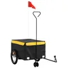 Image de vidaXL Remorque de vélo Noir et Jaune 45 kg Fer