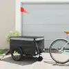 Image de vidaXL Remorque de vélo noir et gris 45 kg fer