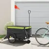 Image de vidaXL Remorque de vélo noir et vert 45 kg fer