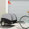 Image de vidaXL Remorque de vélo noir et gris 45 kg fer