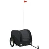 Image de vidaXL Remorque de Vélo, Chariot de Transport avec Barre d'Attelage, Remorque à Bagages, Remorque de Bicyclette Extérieur, Noir 45 kg Fer