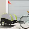 Image de vidaXL Remorque de vélo noir et vert 45 kg fer