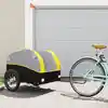 Image de vidaXL Remorque pour vélo noir et jaune 45 kg fer