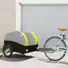 Image de vidaXL Remorque de vélo noir et vert 45 kg fer