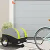 Image de vidaXL Remorque de vélo noir et vert 30 kg fer