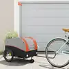 Image de vidaXL Remorque de vélo noir et orange 45 kg fer