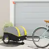 Image de vidaXL Remorque de vélo noir et jaune 45 kg fer