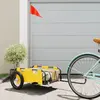 Image de vidaXL Remorque de vélo jaune tissu oxford et fer