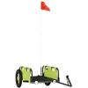 Image de vidaXL Remorque de vélo Vert Tissu Oxford et Fer, Chariot de vélo, Chariot de vélo, remorque de vélo pour Enfants, Poussette de vélo