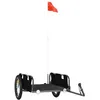 Image de vidaXL Remorque de vélo Noir Tissu Oxford et Fer, Chariot de vélo, Chariot de vélo, remorque de vélo pour Enfants, Poussette de vélo