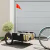 Image de vidaXL Remorque de vélo noir tissu oxford et fer