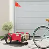 Image de vidaXL Remorque de vélo rouge tissu oxford et fer